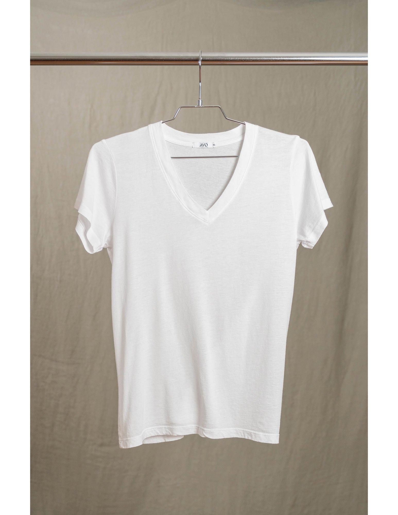 Butter Soft Short Sleeve V Neck in White