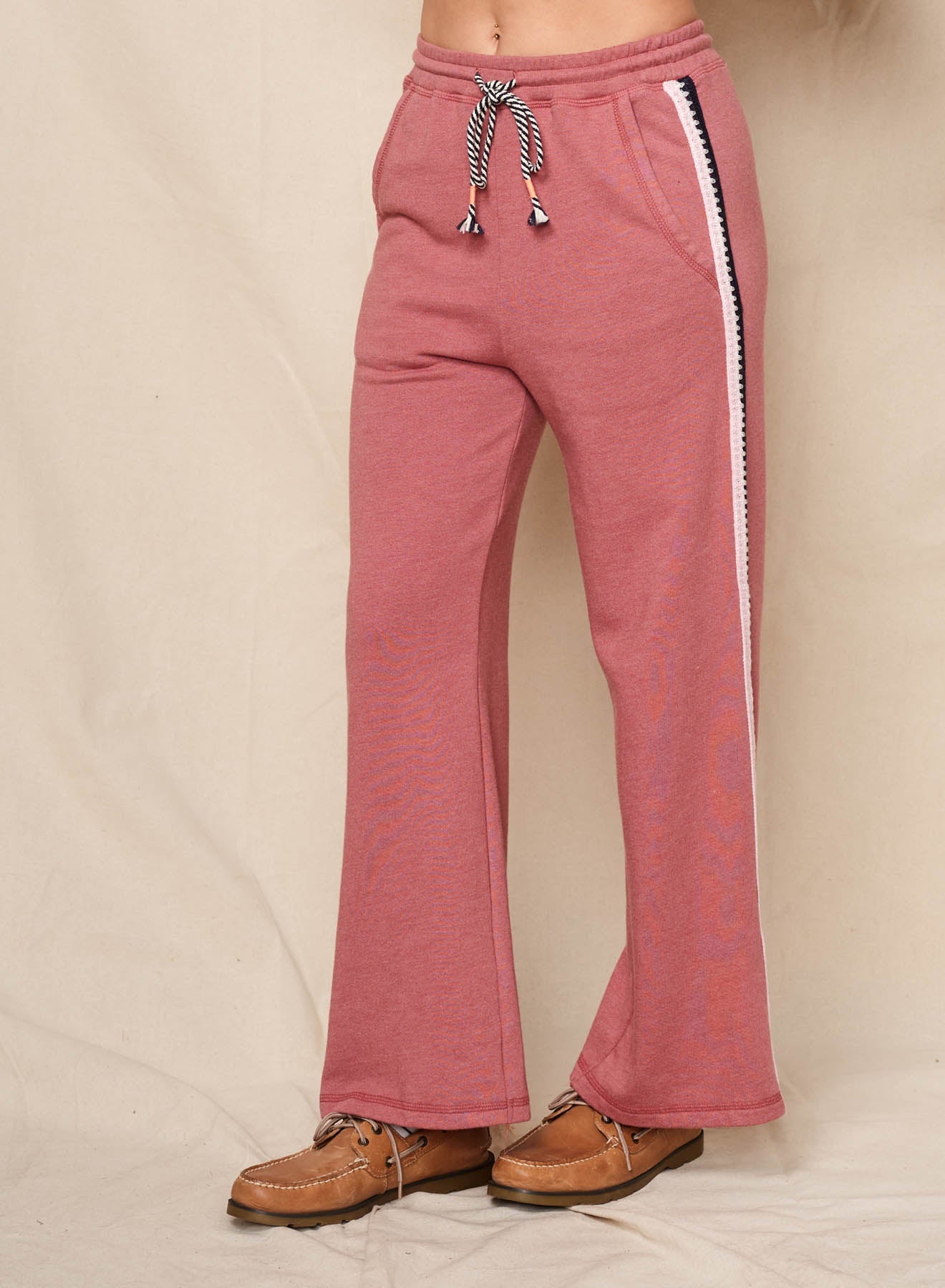 Sundry Amour Embroidery Sweatshirt & Lounge Pant in Tibet Red
