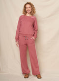 Sundry Amour Embroidery Sweatshirt & Lounge Pant in Tibet Red