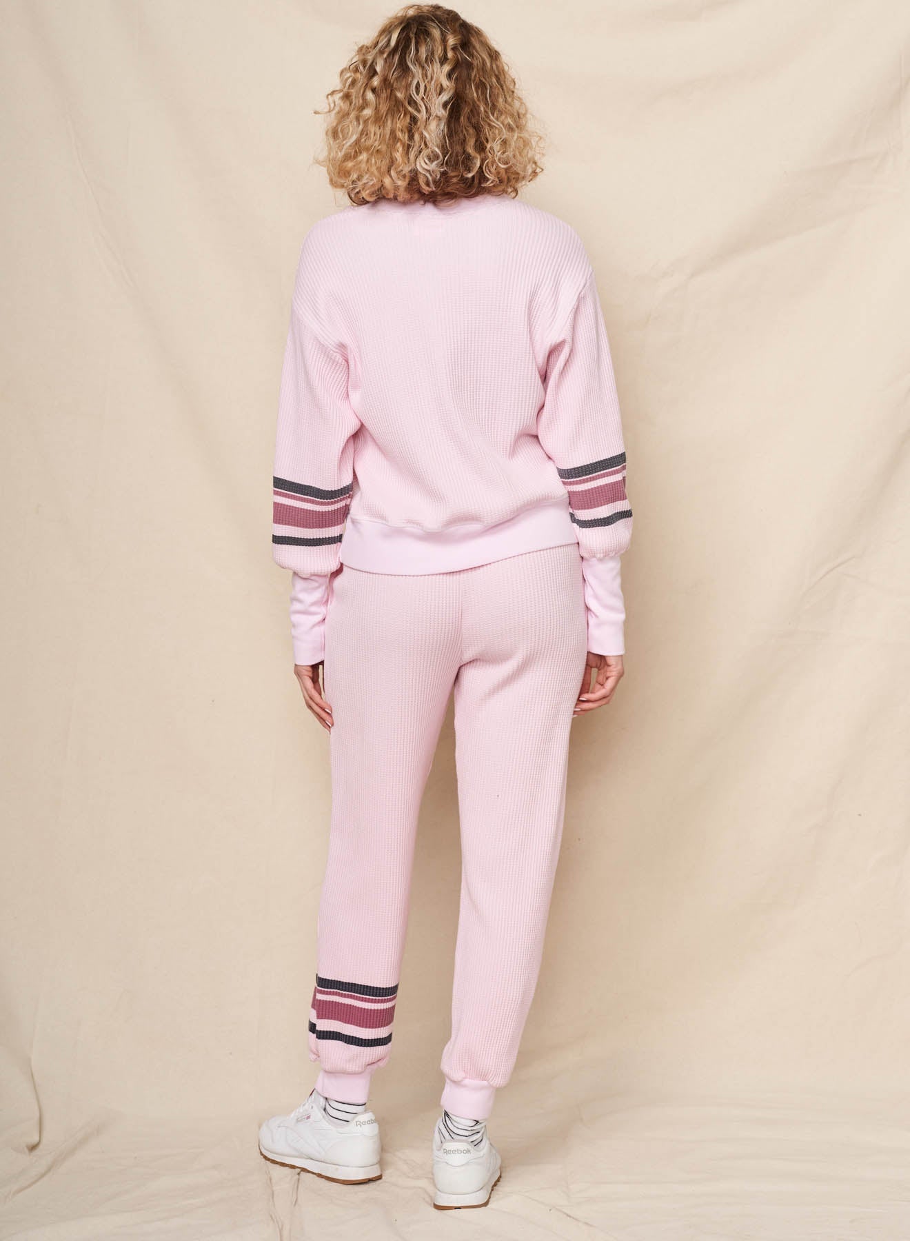 Sundry Love Oversized Popover & Heart Sun Stripes Jogger in Ballerina Pink