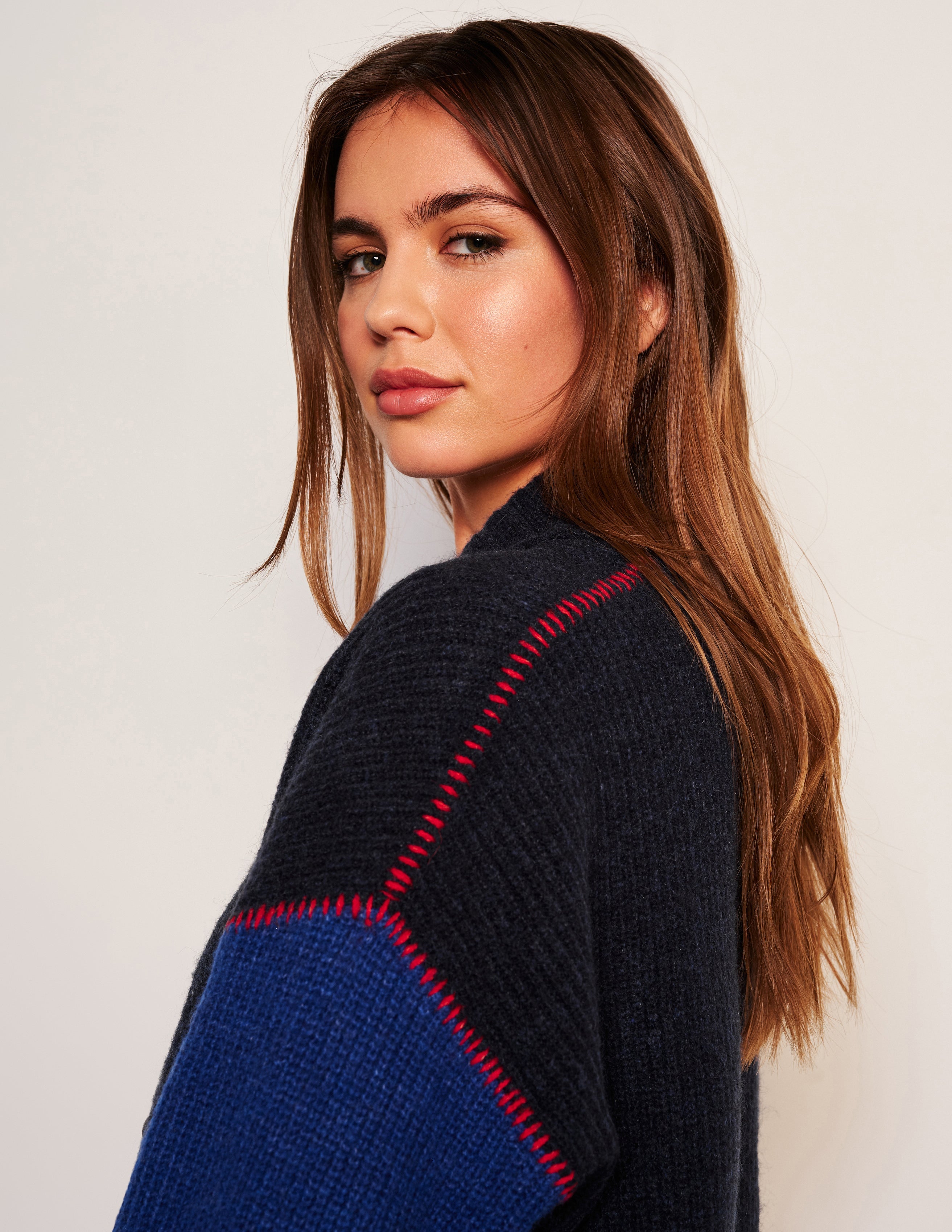 Sundry Shawl Collar Cardi in Deep Navy