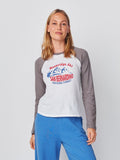 Sundry Moonridge Ski Long Sleeve Raglan Tee in Optic White