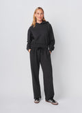 Sundry Cropped Hoodie in Washed Black