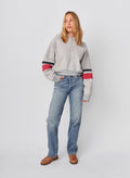 Sundry Academy Cropped Hoodie in Heather Grey