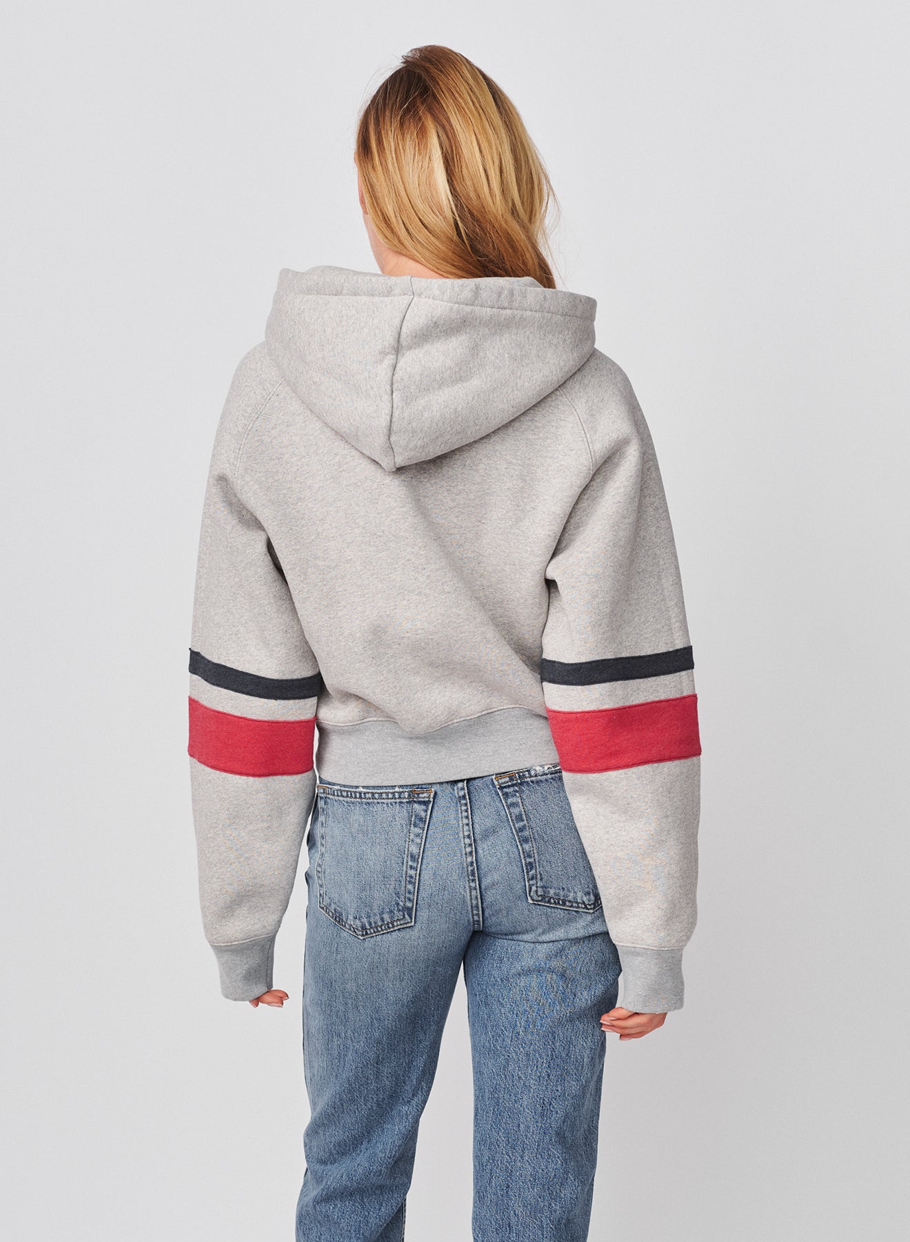 Sundry Academy Cropped Hoodie in Heather Grey