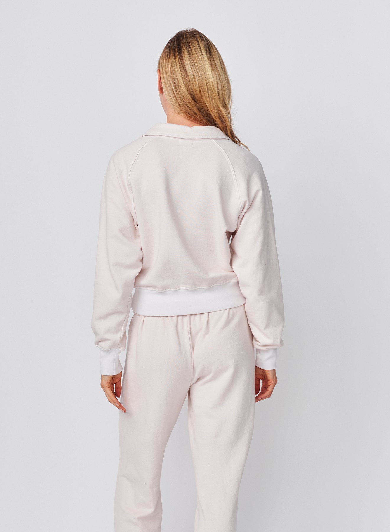 Sundry French Academy Raglan 1/2 Button Sweatshirt in Oyster