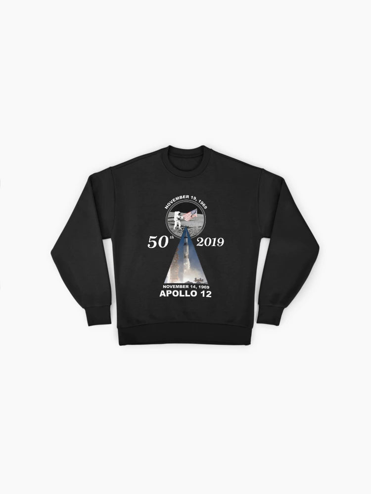 Apollo 12 50th Anniversary Sweatshirt, Second Moon Landing Premium Top
