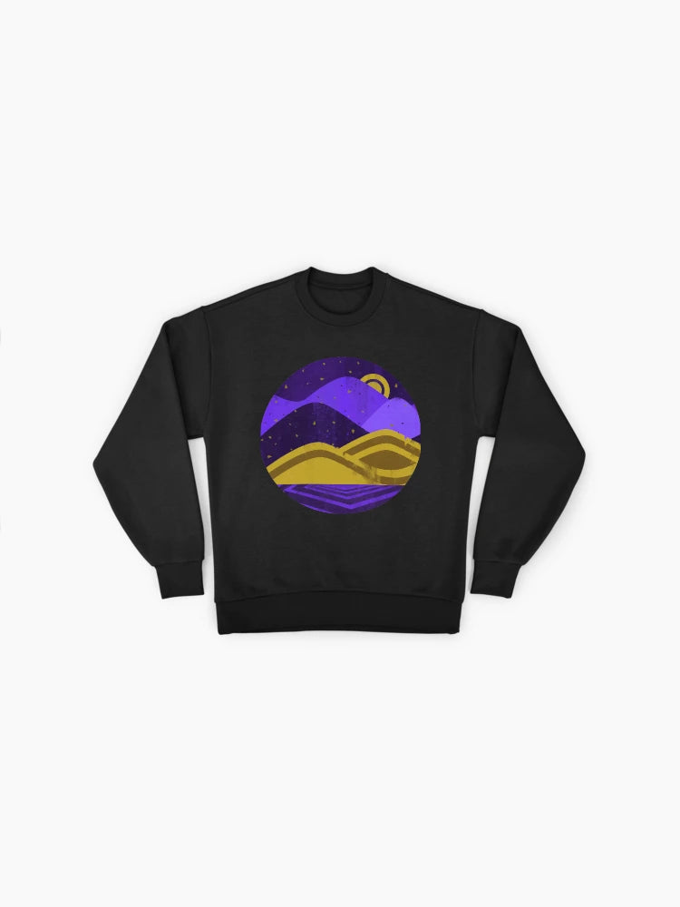 Abstract Night Sky Sweatshirt, Artistic Oversized Graphic