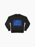 Ariane 6 Blueprint Sweatshirt, Horizontal Design, Oversized Fit