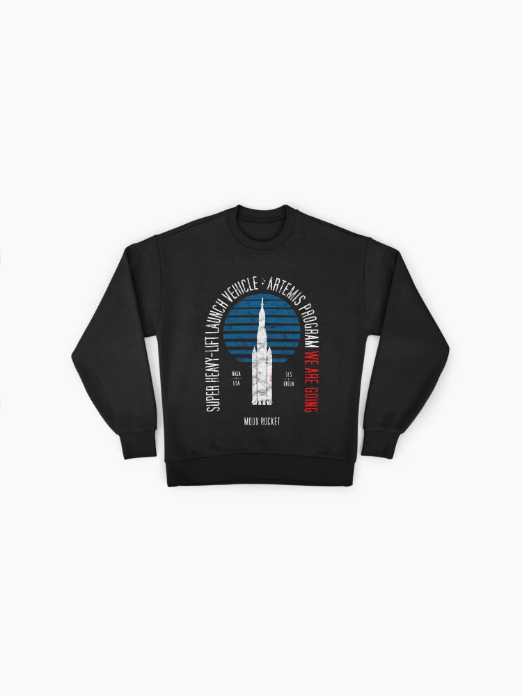Artemis We Are Going Sweatshirt, Washed SLS Orion, Oversized