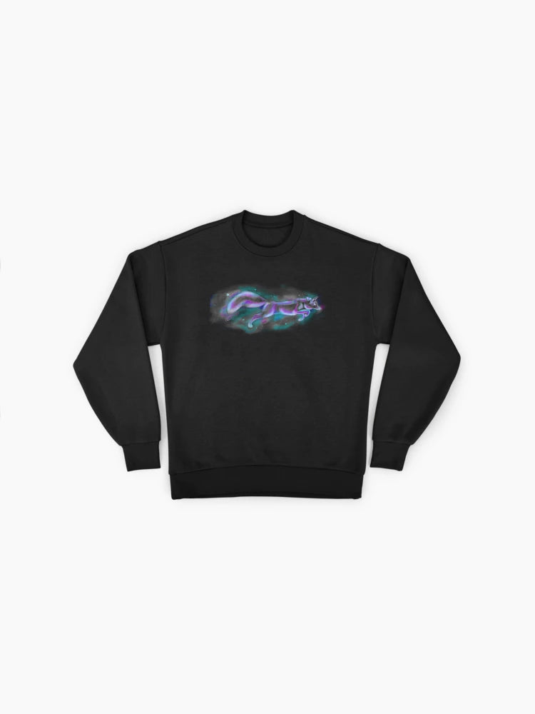Astral Fox Oversized Sweatshirt, Spiritual Space Animal Graphic
