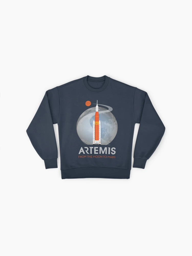 Artemis Space Program Fan Art Sweatshirt, Premium Mission Graphic Top