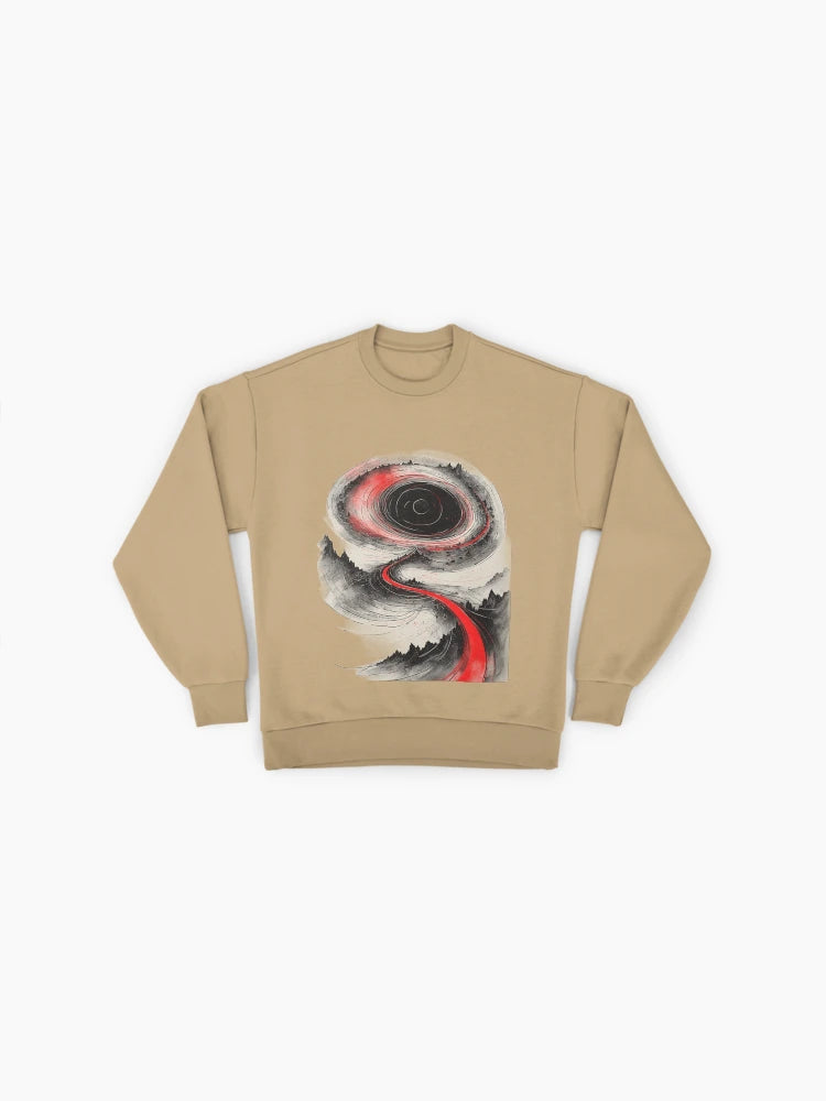 Abstract Floral Oversized Sweatshirt, Colorful Modern Art