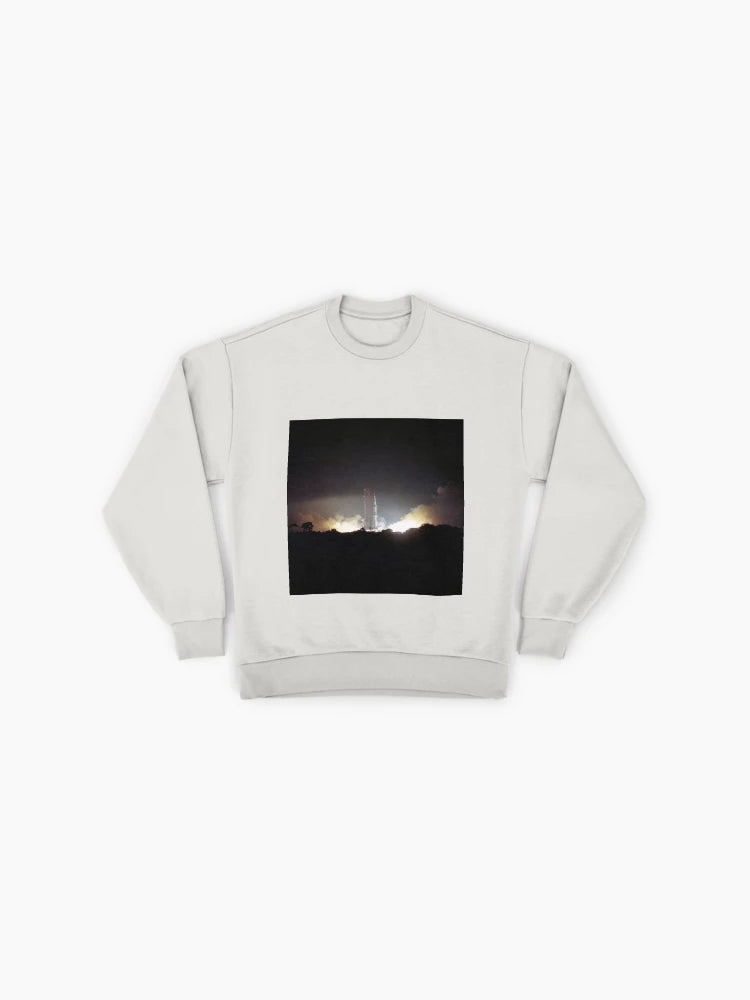 Apollo 17 Launch Night Scene Sweatshirt, Premium Space History Top