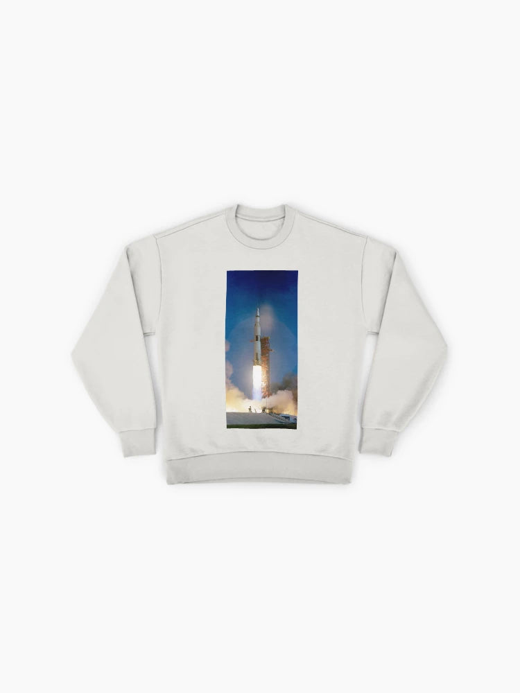 Apollo 11 Rocket Launch Sweatshirt, Premium Oversized Historic