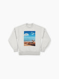 Astronaut on Mars Beach Premium Oversized Sweatshirt: Humorous Space Scene