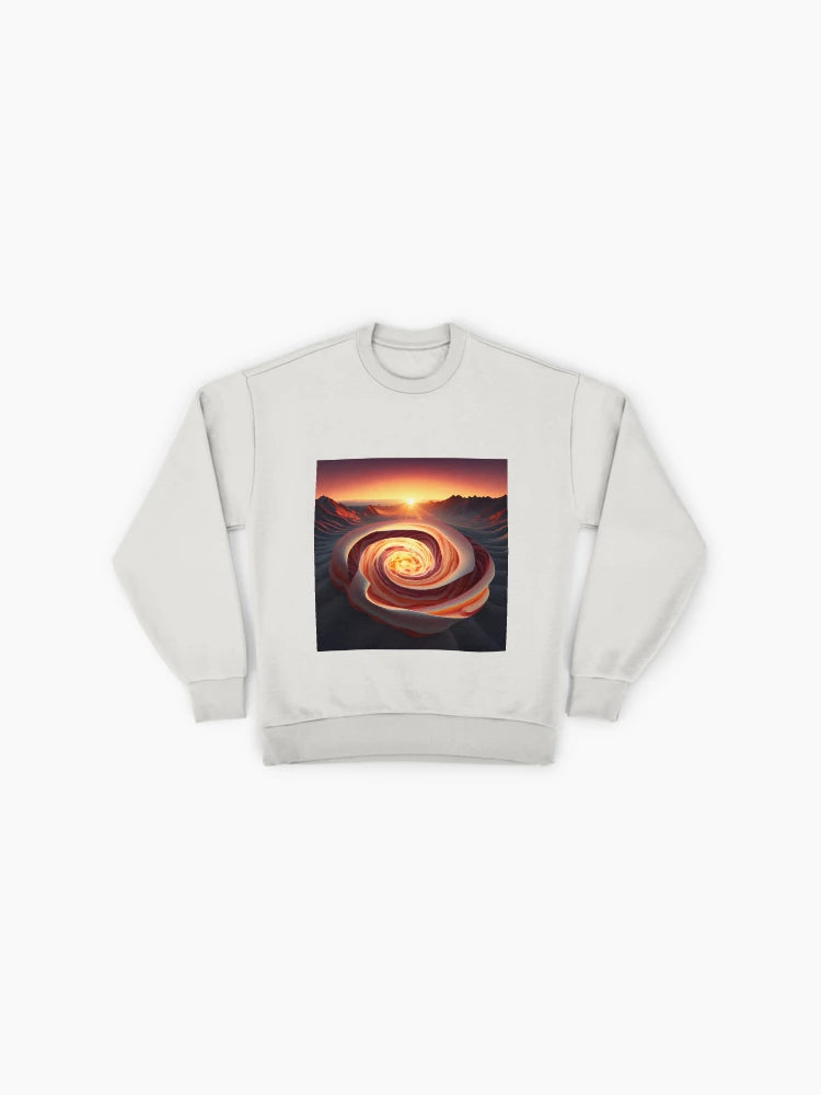 Bacon Swirl of Dawn Oversized Sweatshirt, Digital Painting