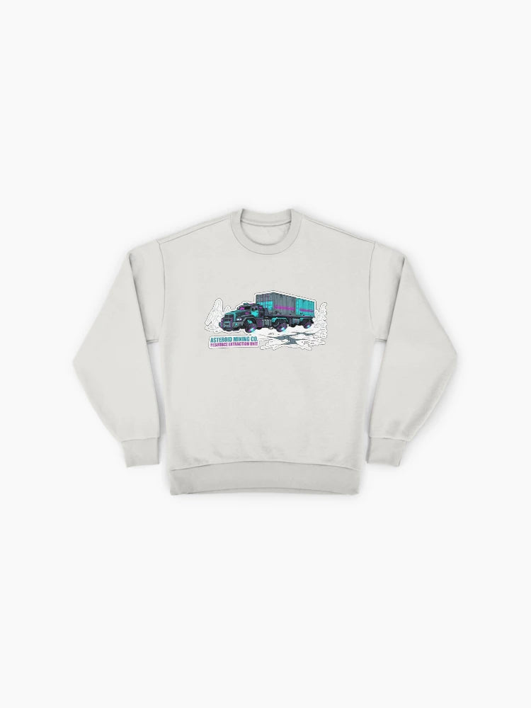 Asteroid Mining Co Fake Company Premium Oversized Sweatshirt: Humorous Sci-Fi
