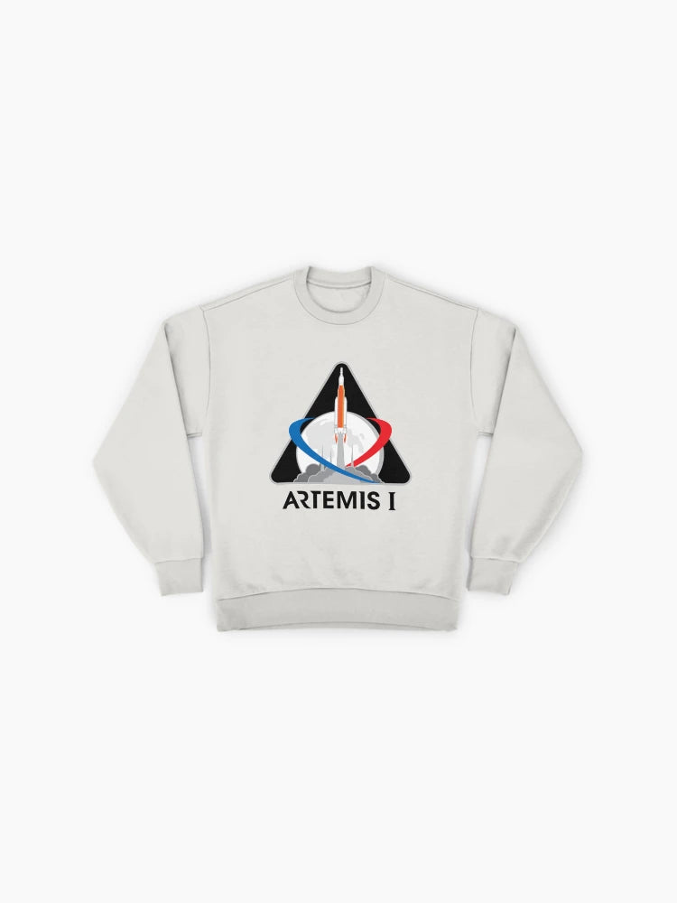 Artemis I Mission Logo Sweatshirt, NASA Premium Oversized Space Top