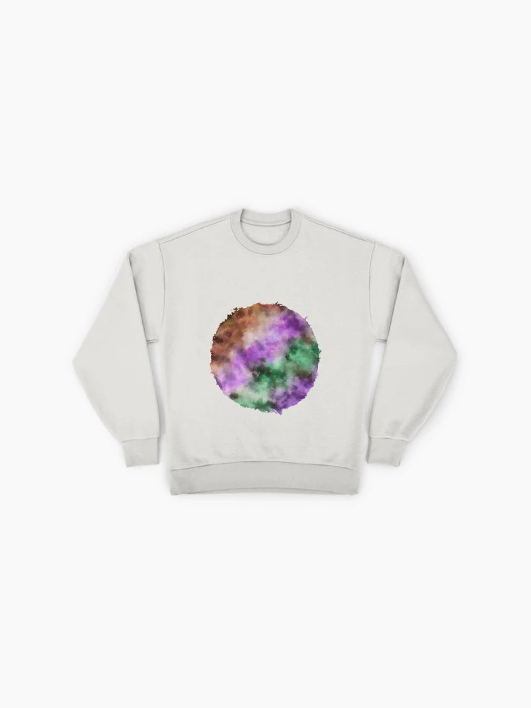 Abstract Space Watercolor Sweatshirt, Grunge Design, Oversized