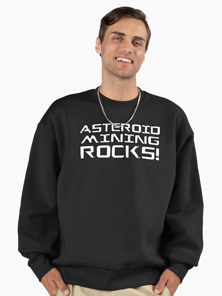 Asteroid Mining Rocks! Premium Oversized Sweatshirt: Space Enthusiast Gear Black