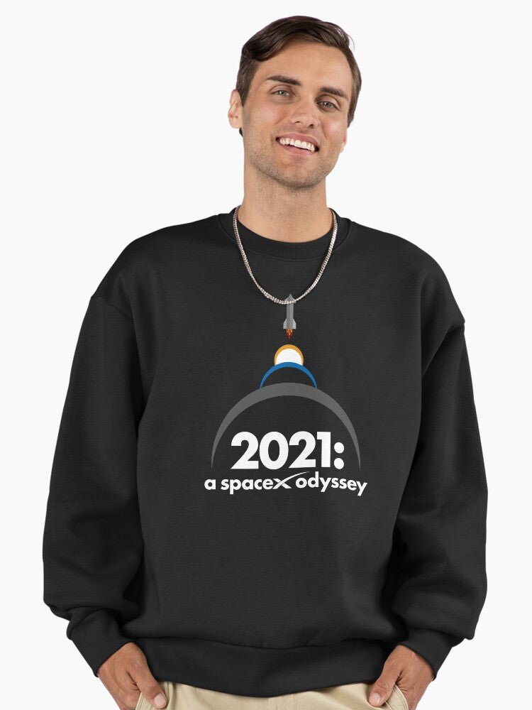 A SpaceX Odyssey 2021 Sweatshirt, Premium Oversized Fan Gear Black