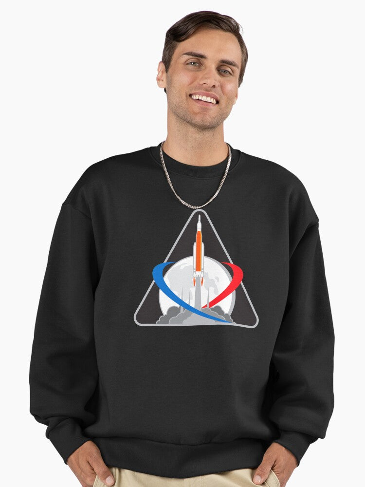 Artemis 1 Mission Patch Sweatshirt, Premium NASA Collector's Top Black