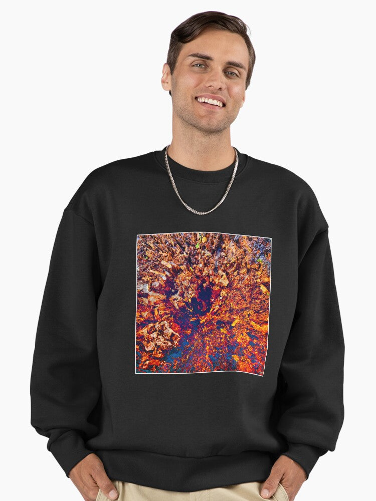 Astral Realm II Oversized Sweatshirt, Esoteric Graphic Print Black