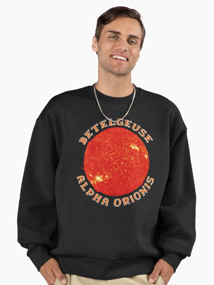 Betelgeuse Alpha Orionis Star Sweatshirt, Premium Oversized Space Top Black