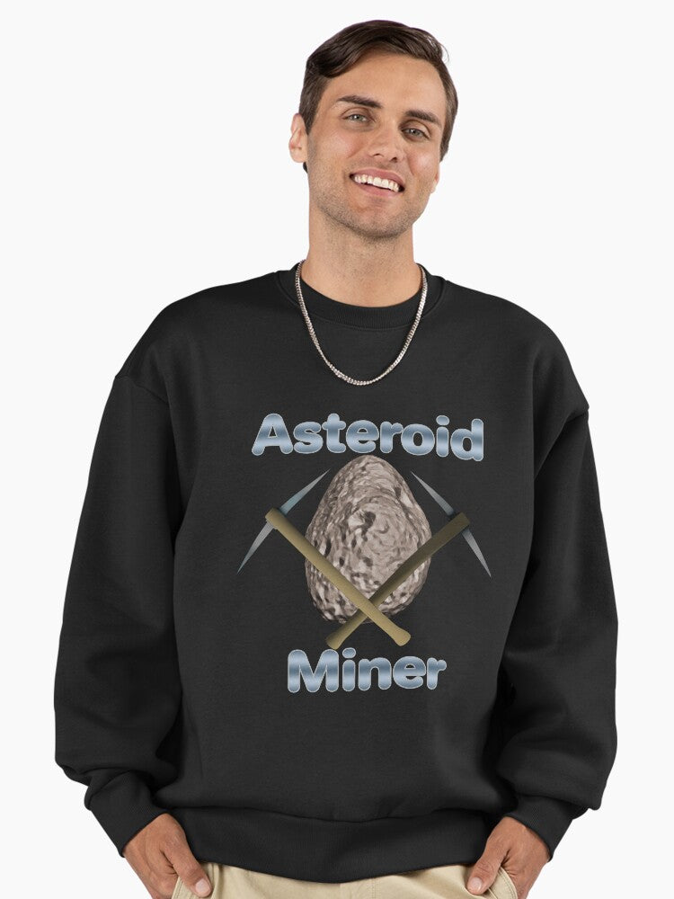 Asteroid Mining for Asteroid Day Premium Oversized Sweatshirt: Cosmic Event Black