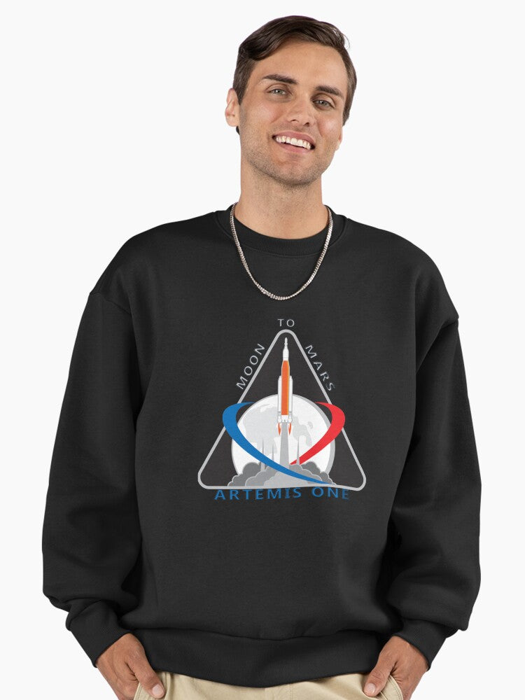 Artemis Mission One Logo Sweatshirt, Premium Oversized Fit Black