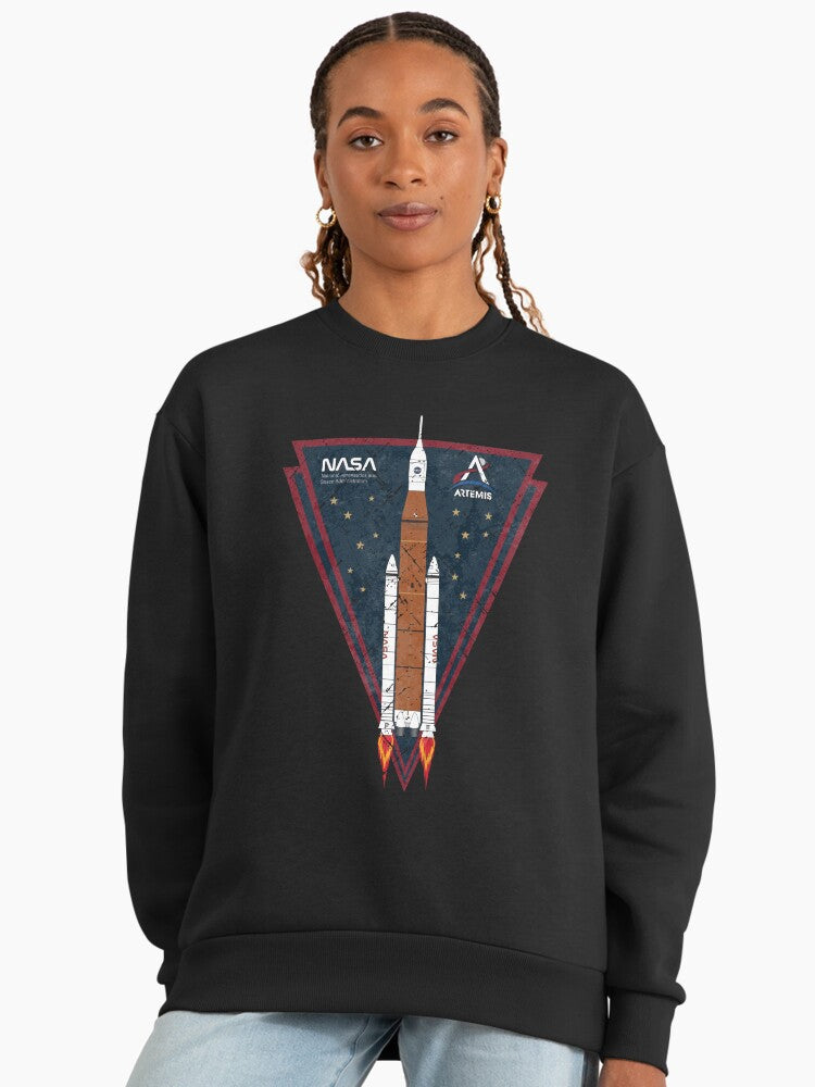 Artemis Program Vintage Emblem Sweatshirt, V03 Premium Collector's Top Black