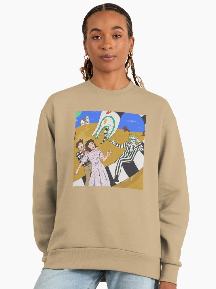 Betelgeuse on Saturn Art Sweatshirt, Premium Oversized Sci-Fi Top Tan