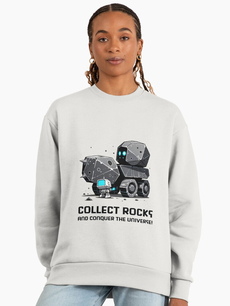 Asteroid Rover Oversized Sweatshirt: Collect Rocks & Conquer Space Bone