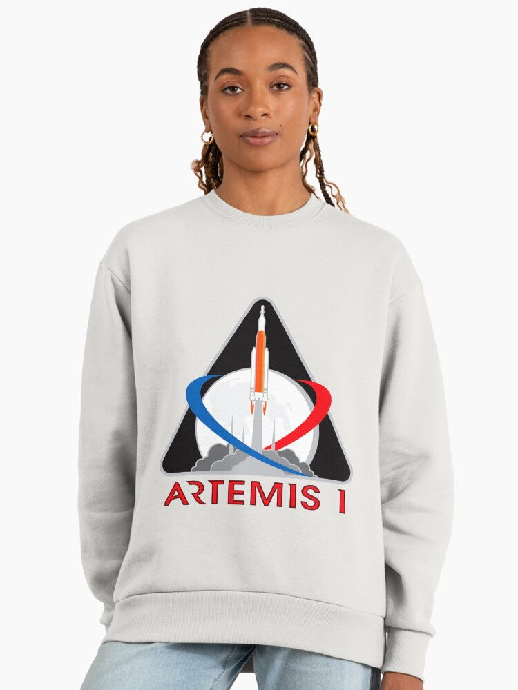 Artemis One New Logo Sweatshirt, NASA Space Program Premium Top Bone