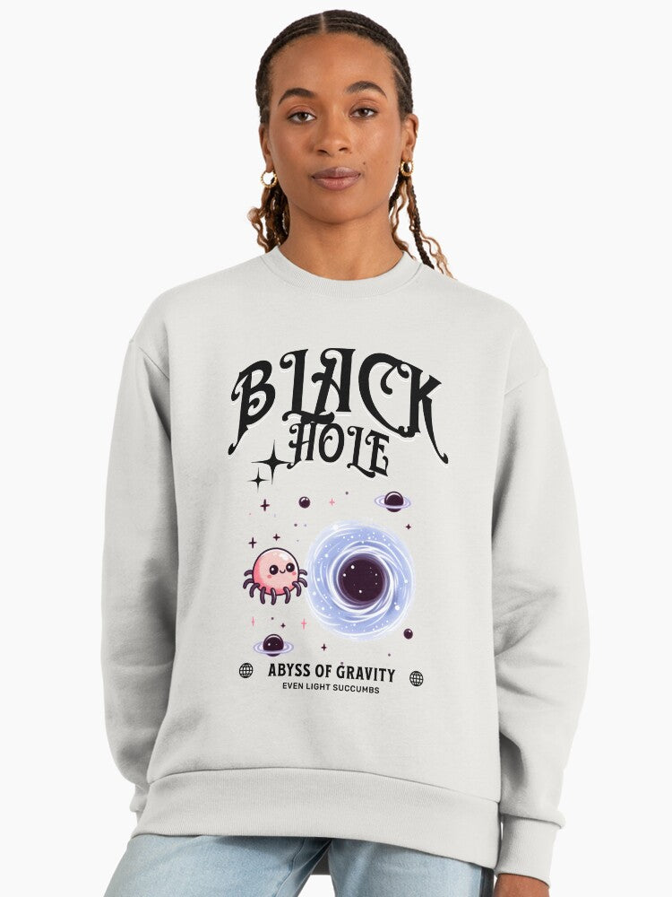 Black Hole Spider Oversized Sweatshirt, Surreal Arachnid Art Bone