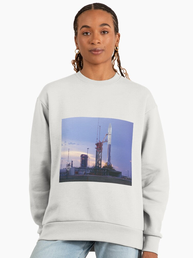 Atlas Centaur 27 Pioneer 10 Sweatshirt, Launch Pad, Oversized Bone